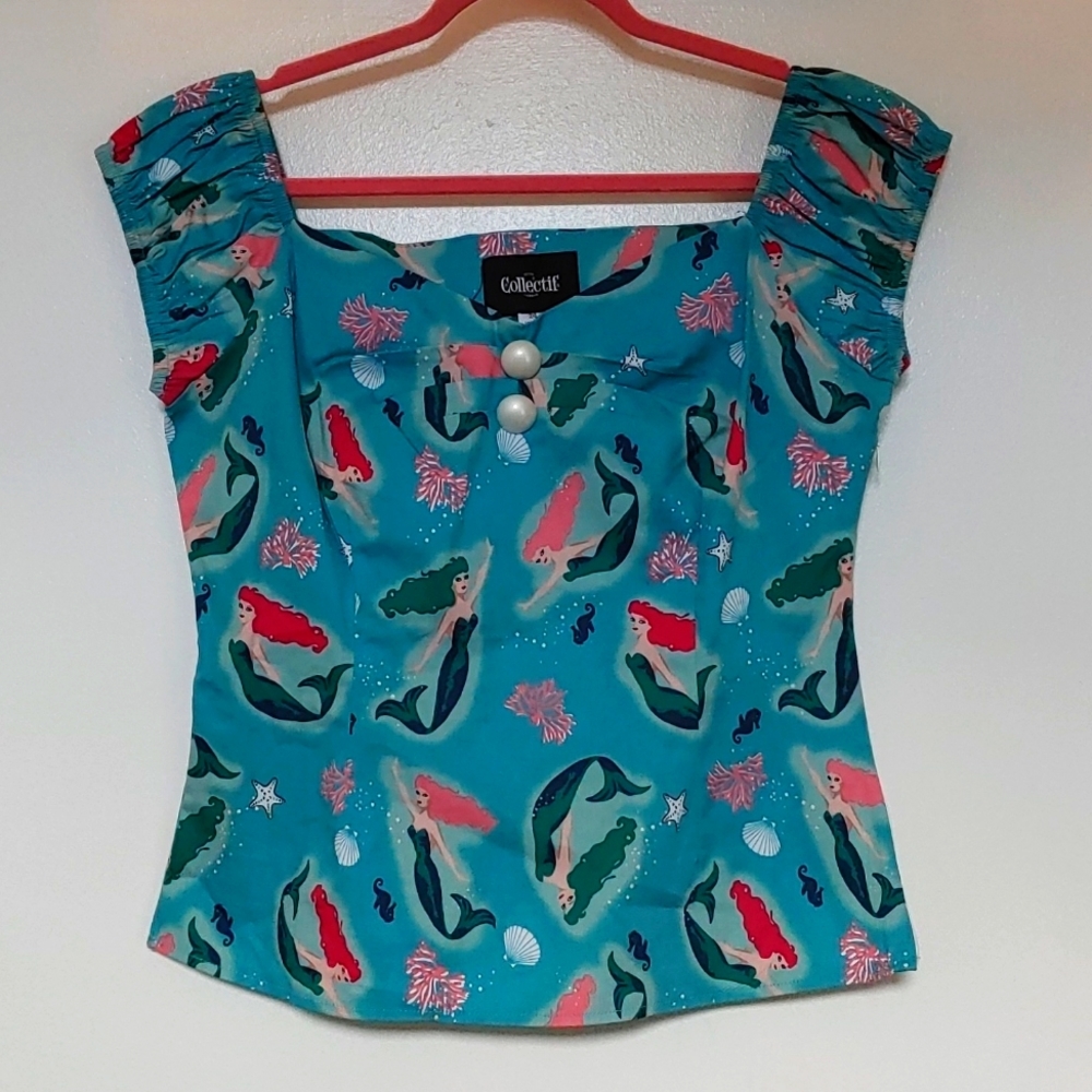 Collectif Mermaid peasant top
